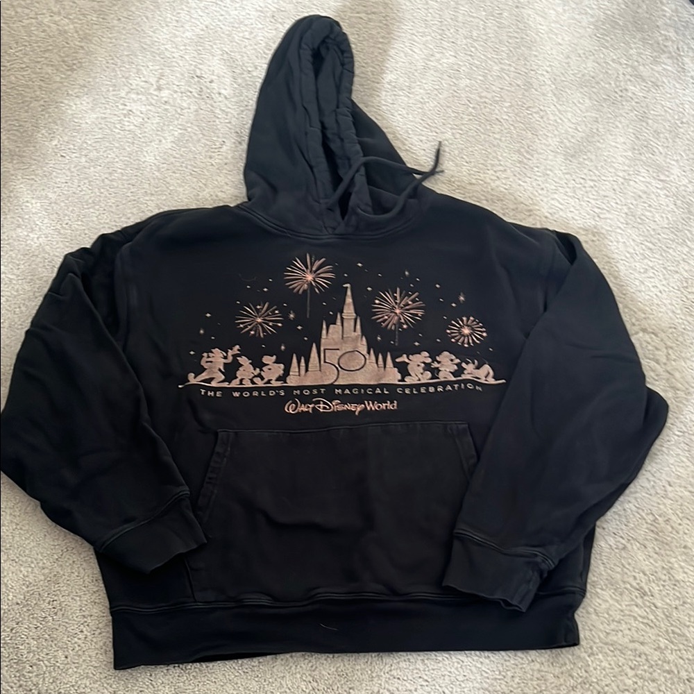 Black Disney World Hoodie with Castle Design